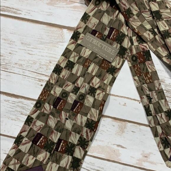 Structure abstract print Silk Tie - Picture 3 of 4